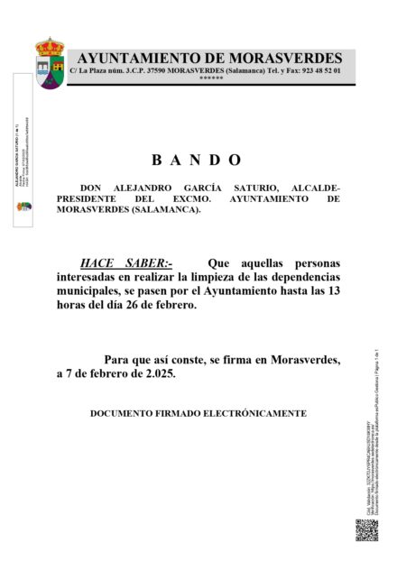 BANDO LIMPIEZA DEPENDENCIAS MUNICIPALES