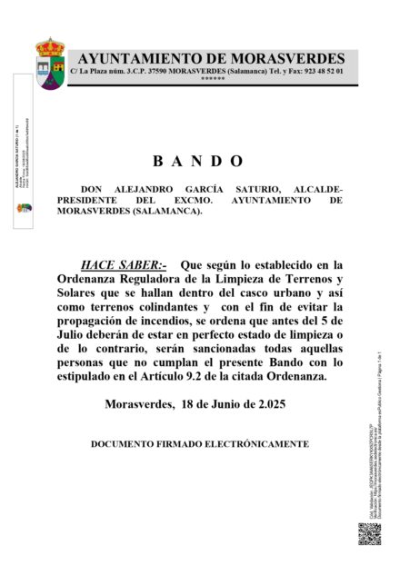 BANDO LIMPIEZA DE SOLARES